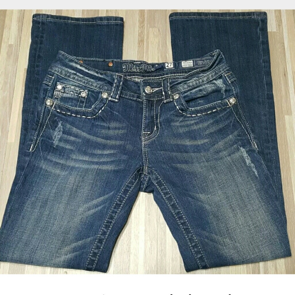 Miss Me Fleur De Lys Embellished Jeans 27